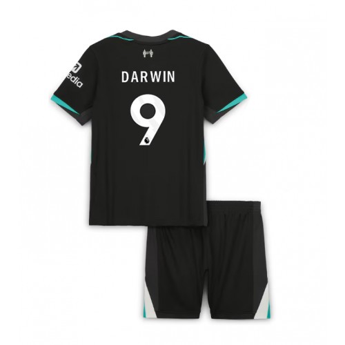 Dětský fotbalový dres Liverpool Darwin Nunez #9 2024-25 Venkovní Krátký Rukáv (+ trenýrky)